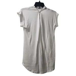 SMX Mini Dress White Zip Front Casual T-Shirt Dress US 10‎